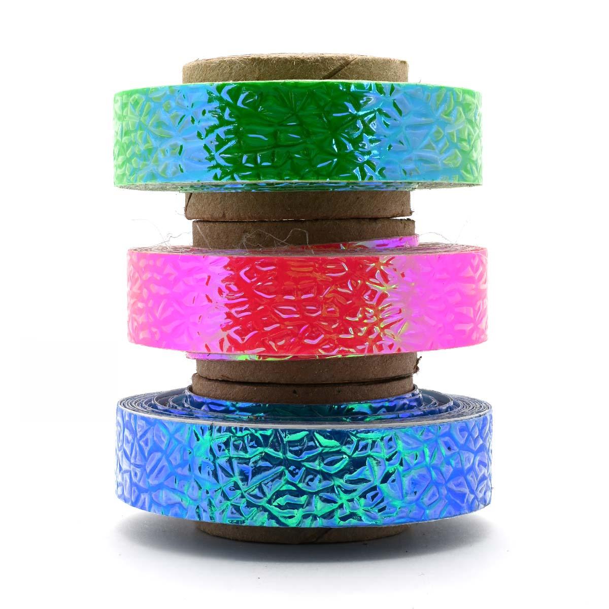 bright reflectivetape for fish lures Rainbow Honeycomb Reflective Lure Tape self sticking Lure Tape
