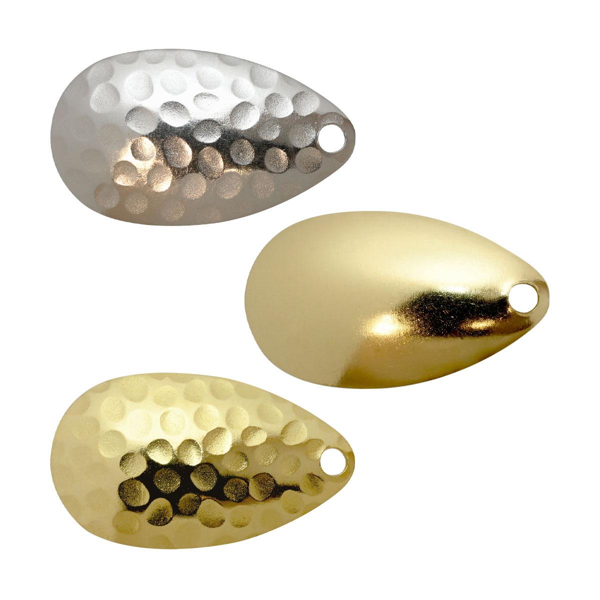 5 SPINNER BLADES COLORADO  SMOOTH BRASS  #6  w/ BB SWIV 