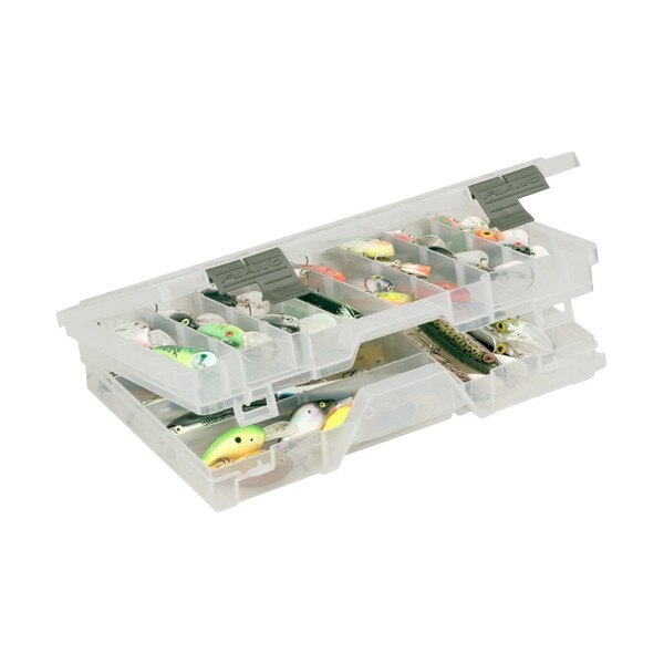 Plano Two-Tier Stowaway 3700 Utility Tackle Box - Smoke Color, Adjustable  Compartments For Fishing Gear